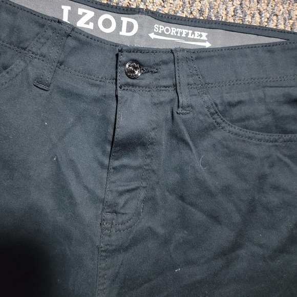 NWT Izod Men's 34 Waist Black Modern Fit 9" Shorts Sportflex Waistband Size 34 - Picture 14 of 16